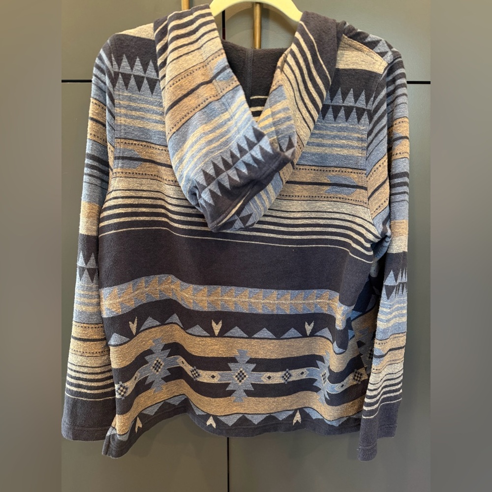 Faherty Baja Hoodie Organic Cotton Southwestern Stripe Pullover Size L - Picture 3 of 4